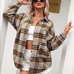 Plaid oversized coat